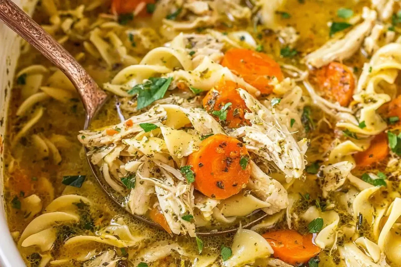 Busy Day Slow Cooker Chicken Noodle Soup: Set & Forget Crockpot Recipe